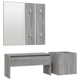 Berkfield Home Hallway Furniture Set Grey Sonoma Engineered Wood - thumbnail 2