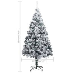 Berkfield Home Artificial Christmas Tree with Flocked Snow Green 180 cm PVC - thumbnail 6
