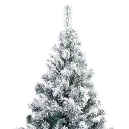 Berkfield Home Artificial Christmas Tree with Flocked Snow Green 180 cm PVC - thumbnail 3