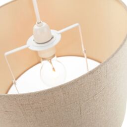 Happy Homewares Contemporary & Elegant Textured Linen Fabric Lamp Shade in Taupe - Size: 12 inches - thumbnail 2