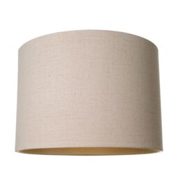 Happy Homewares Contemporary & Elegant Textured Linen Fabric Lamp Shade in Taupe - Size: 12 inches - thumbnail 1