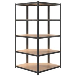 Berkfield Home 5-Layer Heavy-duty Corner Shelf Grey Steel&Engineered Wood - thumbnail 6