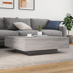 Berkfield Home Coffee Table with LED Lights Grey Sonoma 100x100x31 cm - Size: 100 x 100 x 31 cm - thumbnail 4