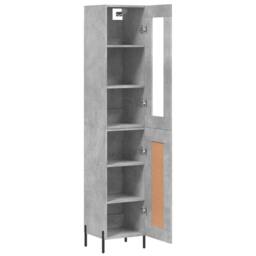 Berkfield Home Highboard Concrete Grey 34.5x34x180 cm Engineered Wood - thumbnail 4