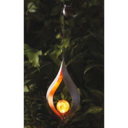 mysmartbuy Kyoto Hanging LED Globe Light - Solar Powered Metallic Outdoor Garden Sculpture Decoration - H30 x W17.5 x D7.2cm in Black - thumbnail 2