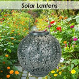 VFM e-Store Solar Lanterns for Garden 23.5cm x 23cm Grey X 1 - Size: 23.5 cm x 23 cm - thumbnail 3