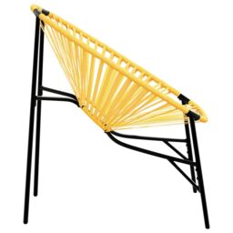 Berkfield Home Garden Egg Chair Black & Yellow Poly Rattan - thumbnail 5