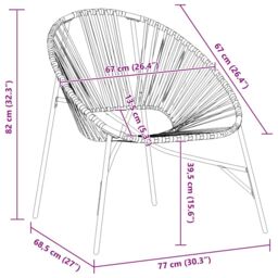 Berkfield Home Garden Egg Chair Black & Yellow Poly Rattan - thumbnail 8