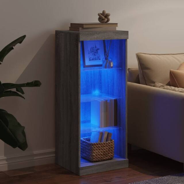 Berkfield Home Sideboard with LED Lights Grey Sonoma 41x37x100 cm - Size: 41 x 37 x 100 cm - image 1