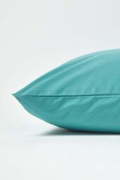 Homescapes Continental Egyptian Cotton Pillowcase 200 TC, 40 x 80 cm in Teal - thumbnail 2