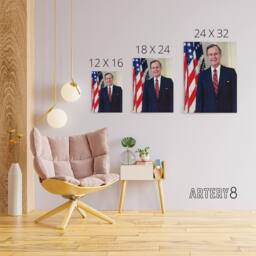 "Artery8 US President George Bush Senior Canvas Wall Art Print - Size: W18"" x H24""" - thumbnail 4