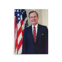 "Artery8 US President George Bush Senior Canvas Wall Art Print - Size: W18"" x H24""" - thumbnail 1