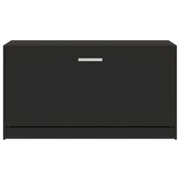 Berkfield Home Shoe Bench Black 80x24x45 cm Engineered Wood - Size: 80 x 24 x 45 cm - thumbnail 5