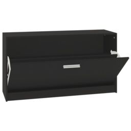 Berkfield Home Shoe Bench Black 80x24x45 cm Engineered Wood - Size: 80 x 24 x 45 cm - thumbnail 6