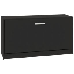 Berkfield Home Shoe Bench Black 80x24x45 cm Engineered Wood - Size: 80 x 24 x 45 cm - thumbnail 2