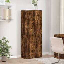 Berkfield Home Durable File Cabinet Smoked Oak 60x32x153 cm Engineered Wood in Brown - Size: 60 x 32 x 153 cm - thumbnail 1