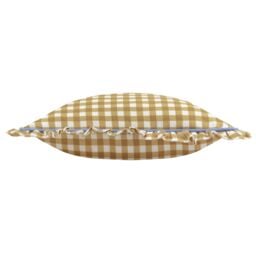 Furn Maude Gingham 100% Cotton Reversible Cushion in Gold - Size: 45 cm x 45 cm - thumbnail 3