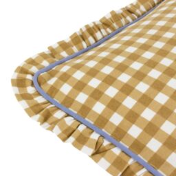 Furn Maude Gingham 100% Cotton Reversible Cushion in Gold - Size: 45 cm x 45 cm - thumbnail 4