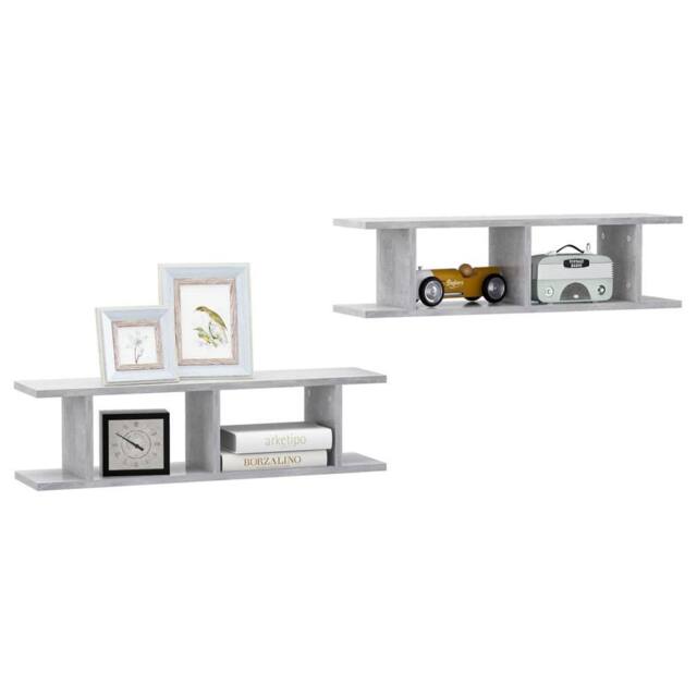 Berkfield Home Wall Shelves 2 pcs Concrete Grey 75x18x20 cm Engineered Wood - Size: 75 x 18 x 20 cm - image 1