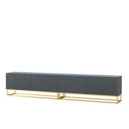 Creative Furniture Ripple Duo TV Unit 200cm - Modern Fluted Design with Push to Open Doors in Grey - thumbnail 6