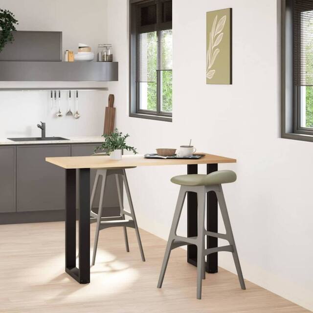Berkfield Home Coffee Table Legs U-Shaped 2 pcs Black 40x(90-91) cm Steel - image 1