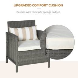 STILVORA 3 Piece Bistro Set with 2-Tier Table Light Grey - thumbnail 5