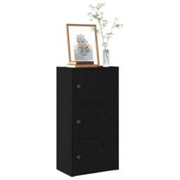 Berkfield Home Bookcase Black Oak 40x24x77 cm Engineered Wood - Size: 40 x 24 x 77 cm - thumbnail 2