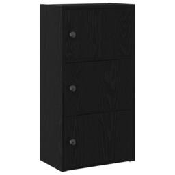 Berkfield Home Bookcase Black Oak 40x24x77 cm Engineered Wood - Size: 40 x 24 x 77 cm - thumbnail 1