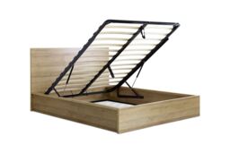 Time4sleep Chicago Riviera Oak Finish Ottoman Storage Bed - Bed Frame in Natural - Size: Double - thumbnail 5