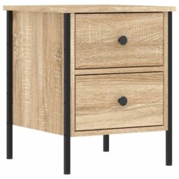 Berkfield Home Bedside Cabinet Sonoma Oak 40x42x50 cm Engineered Wood in Brown - Size: 40 x 42 x 50 cm - thumbnail 2