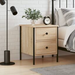 Berkfield Home Bedside Cabinet Sonoma Oak 40x42x50 cm Engineered Wood in Brown - Size: 40 x 42 x 50 cm