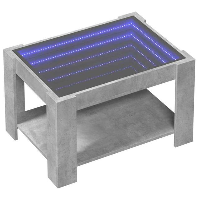 Berkfield Home Decorative Coffee Table with LED Concrete Grey 73x53x45 cm Engine - Size: 73 x 53 x 45 cm - image 1