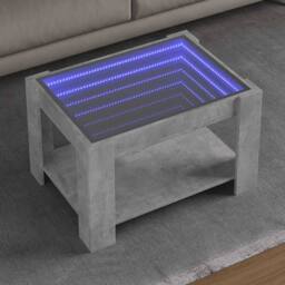 Berkfield Home Decorative Coffee Table with LED Concrete Grey 73x53x45 cm Engine - Size: 73 x 53 x 45 cm - thumbnail 2
