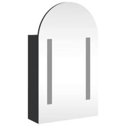 Berkfield Home Bathroom Mirror Cabinet with LED Light Arched Black 42x13x70 cm - Size: 42 x 13 x 70 cm - thumbnail 4