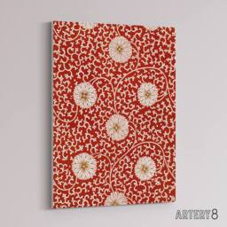 "Artery8 Owen Jones Floral Filigree Pattern in Red Canvas Wall Art Print - Size: W12"" x H16""" - thumbnail 2