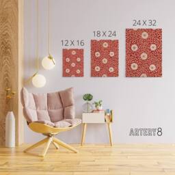 "Artery8 Owen Jones Floral Filigree Pattern in Red Canvas Wall Art Print - Size: W12"" x H16""" - thumbnail 4
