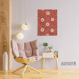"Artery8 Owen Jones Floral Filigree Pattern in Red Canvas Wall Art Print - Size: W12"" x H16""" - thumbnail 3