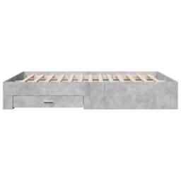 Berkfield Home Modern Bed Frame with Drawers without Mattress Concrete Grey 160x - thumbnail 5