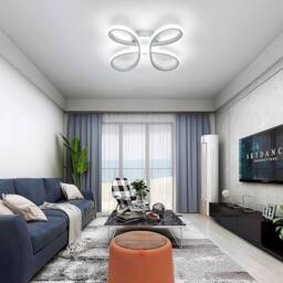 Pheashine 30W LED Ceiling Light, Silver 30cm Flower Flush Mount Lamp, White Light - thumbnail 5