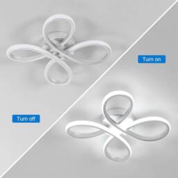 Pheashine 30W LED Ceiling Light, Silver 30cm Flower Flush Mount Lamp, White Light - thumbnail 7