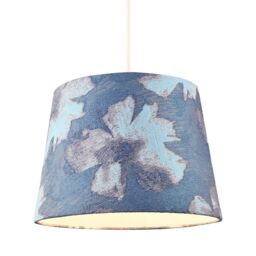 Happy Homewares Duck Egg & Blue Floral Drum Lamp Shade with Cotton Inner Lining in Duck Egg Blue - Size: 10 inches - thumbnail 2
