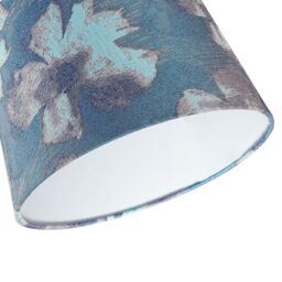Happy Homewares Duck Egg & Blue Floral Drum Lamp Shade with Cotton Inner Lining in Duck Egg Blue - Size: 10 inches - thumbnail 3