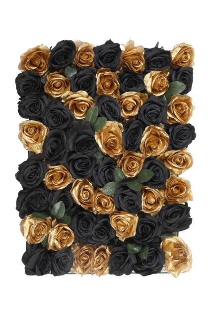 Neel Blue Hydrangea Artificial Flower Wall Panel for Wedding Decoration in Metallic Gold - image 1