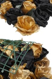 Neel Blue Hydrangea Artificial Flower Wall Panel for Wedding Decoration in Metallic Gold - thumbnail 4