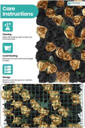 Neel Blue Hydrangea Artificial Flower Wall Panel for Wedding Decoration in Metallic Gold - thumbnail 5
