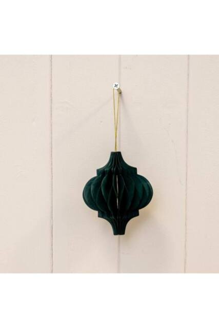 KDMD Set of 3 Dark Green Spinning Top Baubles - image 1