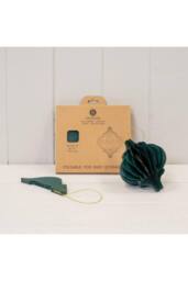 KDMD Set of 3 Dark Green Spinning Top Baubles - thumbnail 2