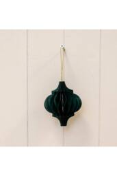 KDMD Set of 3 Dark Green Spinning Top Baubles - thumbnail 1