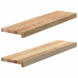 Berkfield Home Window Sills 2 pcs¬†Untreated 80x20x2 cm Solid Wood Oak in Brown - Size: Medium
