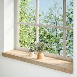 Berkfield Home Window Sills 2 pcs¬†Untreated 80x20x2 cm Solid Wood Oak in Brown - Size: Medium - thumbnail 2
